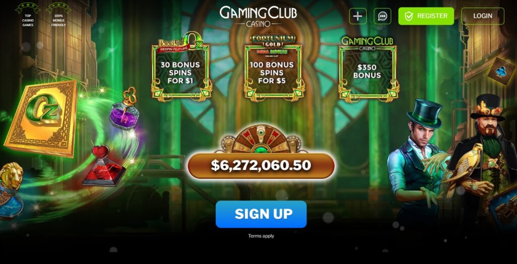 Gaming Club casino 1$ deposit NZ